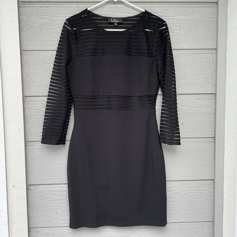 Lulus Perfect Mesh Black Bodycon Dress Women’s Size Large